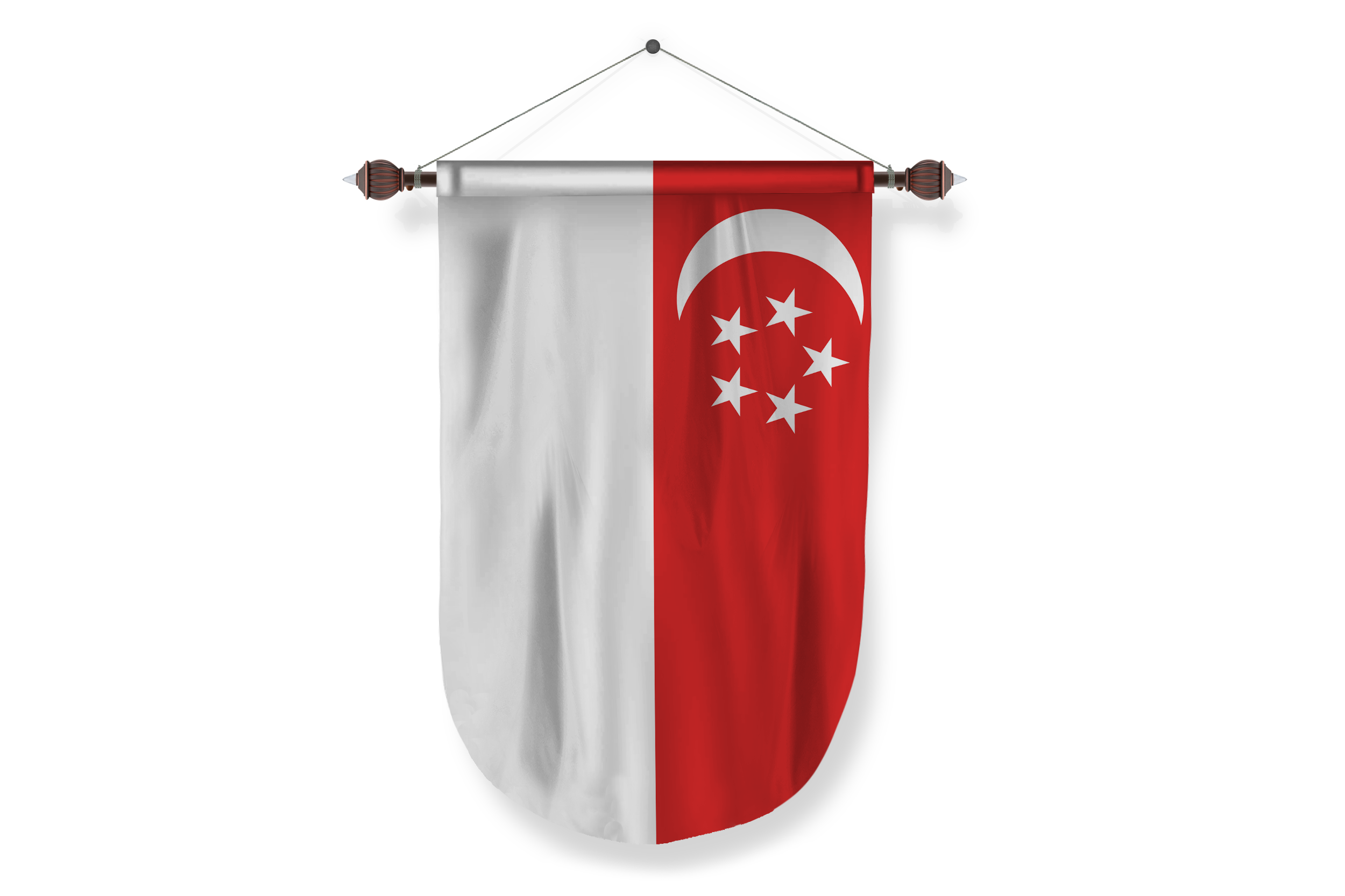 singapore country flag Pennant