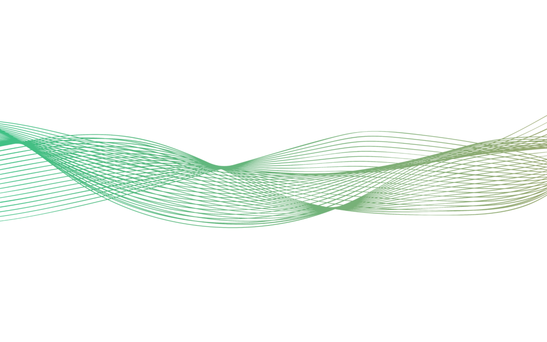 Abstract wavy stripes, line art gree n gradient