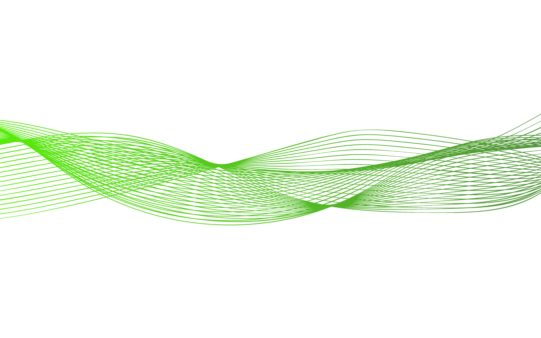 Abstract wavy stripes, line art green