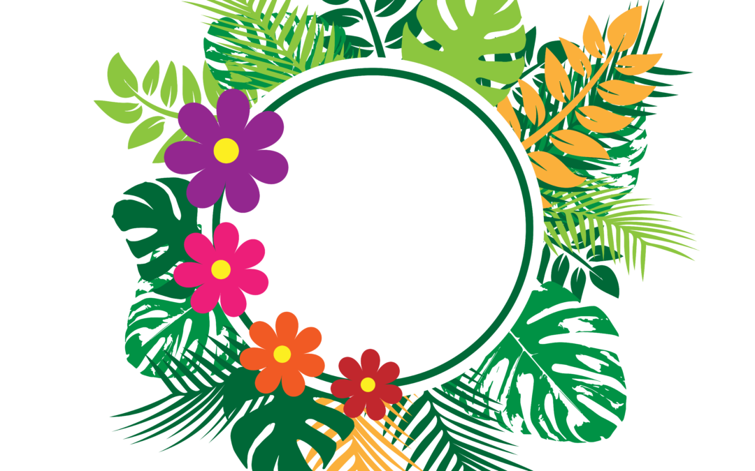 Tropical frame, template for text.