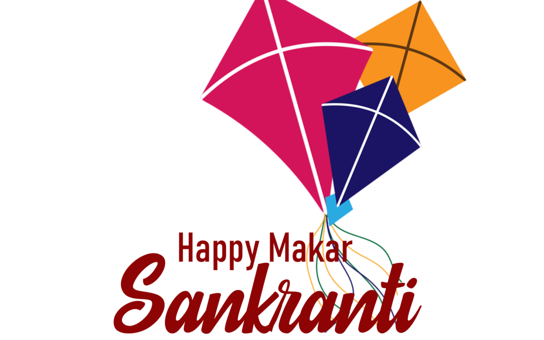 Happy Makar Sankranti png design with colorful kite