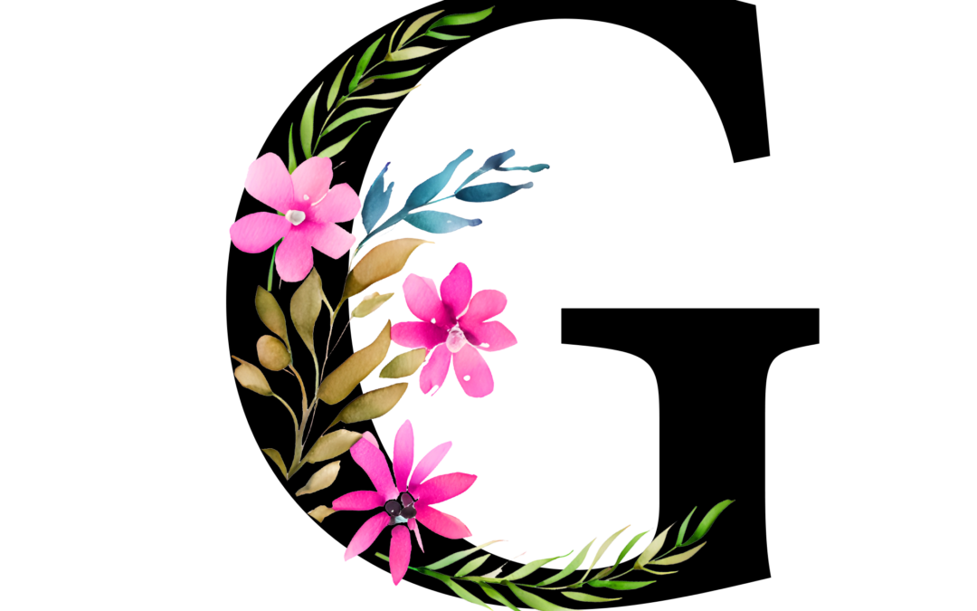 Free Transparent Floral Alphabet Illustration letter G