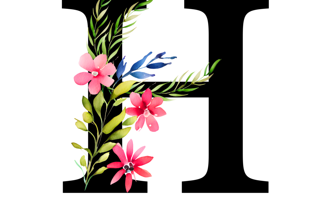 Free Transparent Floral Alphabet Illustration letter H