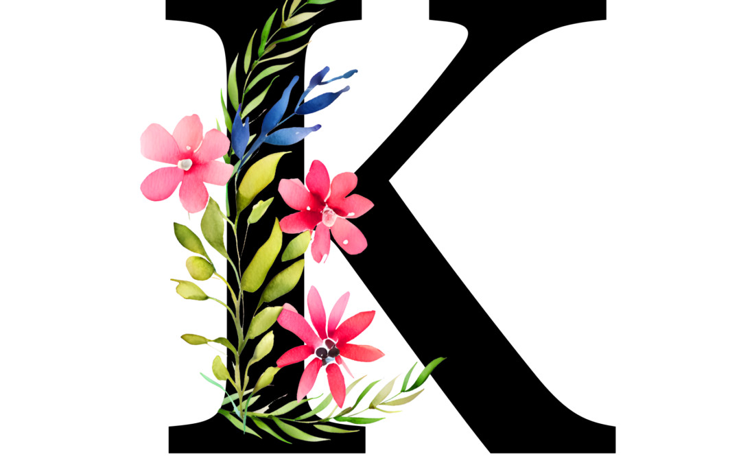 Free Transparent Floral Alphabet Illustration letter K