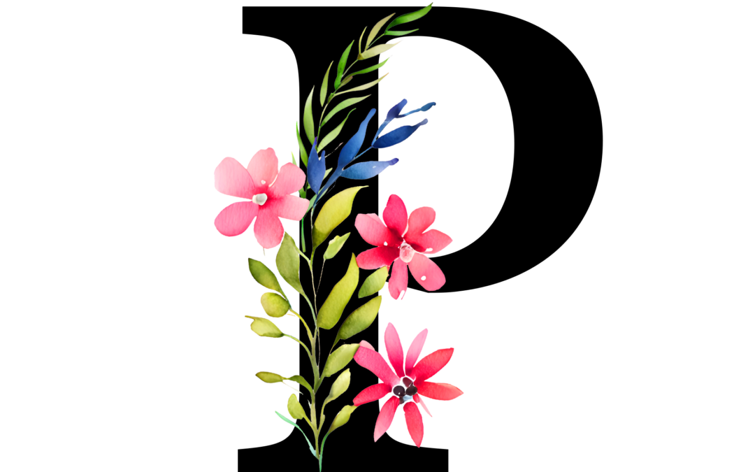 Free Transparent Floral Alphabet Illustration letter P